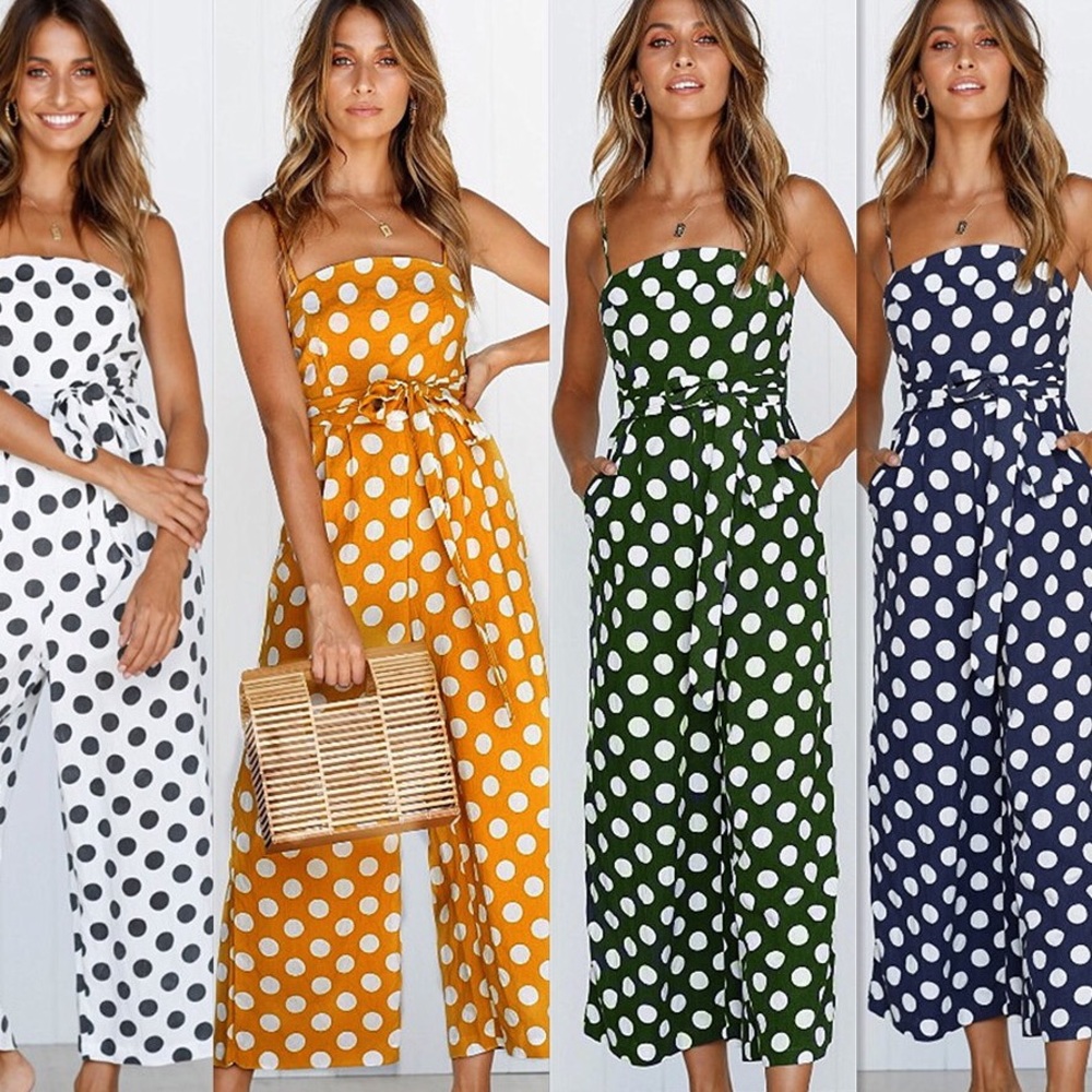 Yellow Polka dot romper jumpsuit